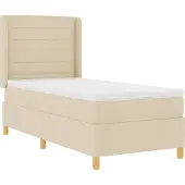 vidaXL Boxspringbed met LED-verlichting, crème kleur, 80 x 200 cm, gestoffeerd
