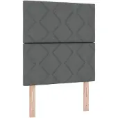 vidaXL LED boxspringbed met hoofdeinde, donkergrijs, 80 x 200 cm, gestoffeerd