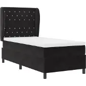 vidaXL Boxspring bed met matras Zwart 190 x 90 cm Fluweel