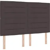 vidaXL LED Box Spring Bed met hoofdeinde Donkerbruin 140 x 200 cm Stof