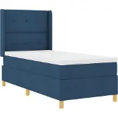 vidaXL Boxspring bed met hoofdeinde Blauw 100 x 200 cm Stof