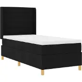 vidaXL Boxspring bed met LED-stripverlichting Zwart 100 x 200 cm Stof
