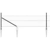 vidaXL zeshoekig gaasgek met palen 100 x 0,8 m PVC-Coated Staal Grijs