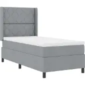 vidaXL LED Box Spring Bed met hoofdeinde Lichtgrijs 90 x 200 cm Stof