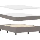vidaXL LED boxspringbed met hoofdeinde, taupe, 140 x 190 cm, gestoffeerd