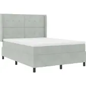 vidaXL Boxspring bed met hoofdeinde Lichtgrijs 140 x 200 cm Fluweel