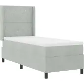 vidaXL Boxspringbed met matras, lichtgrijs, 80 x 200 cm, fluweel