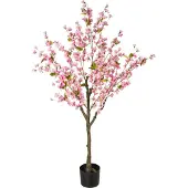 Beliani CHERRY TREE - Kunstplant - Roze - 152 cm - Synthetisch materiaal