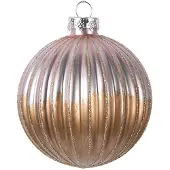 Clayre & Eef Kerstbal Overig Ø 8x8 cm Bruin Glas Kerstballen