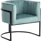 Beliani LARVIK II - Fauteuil - Mintgroen - Fluweel