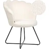 Beliani LOVELOCK - Fauteuil - Wit - Bouclé