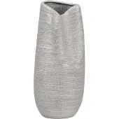 Beliani DERBE - Decoratieve vaas - Zilver - Keramiek