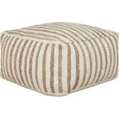 Beliani ALMATTI - Poef - Beige/Wit - Jute