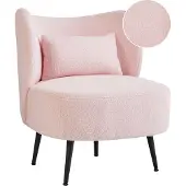Beliani OTSBY II - Fauteuil - Pastelroze - Bouclé