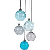 Beliani PABELLON - Hanglamp - Blauw - Metaal/Glas