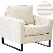 Beliani VIND - Fauteuil - Lichtbeige - Corduroy