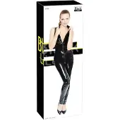 Black Level - catsuit met rits - glanzend vinyl - zwart - L