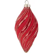 Clayre & Eef Kerstbal Overig Ø 7x13 cm Rood Glas Kerstballen