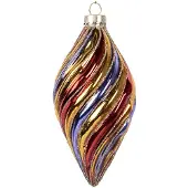 Clayre & Eef Kerstbal Overig Ø 6x13 cm Meerkleurig Glas Kerstballen
