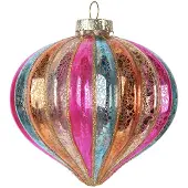 Clayre & Eef Kerstbal Overig Ø 10x10 cm Meerkleurig Glas Kerstballen