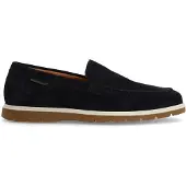 Manfield Donkerblauwe suède loafers | Maat 45