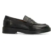 Manfield Klassieke zwarte leren loafers | Maat 41