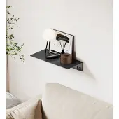 Nortiq T&B Wandplank / Planchet - mat zwart - 20 cm