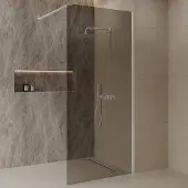Best design Dalis inloopdouche 100cm wit met mokka glas