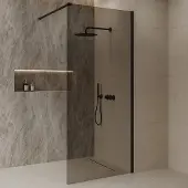 Best design Dalis inloopdouche 120cm zwart met mokka glas