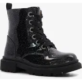 Stap leren meisjes veterboots zwart maat 26