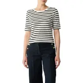 Comma Shirt zwart / wit