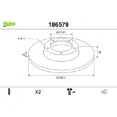 Valeo 186579 Remschijf