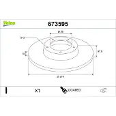 Valeo 673595 Remschijf