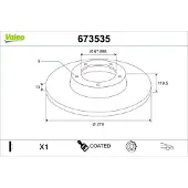 Valeo 673535 Remschijf