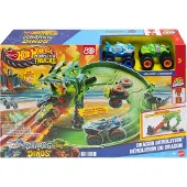 Hot Wheels Monstertrucks - Haaien vs. Dino's Draak Vernietiging