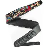 Fame Strap Garment Leather Peacock Black - Gitaarband