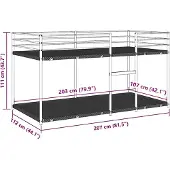 vidaXL Stapelbed zonder matras 107x203 cm staal zwart