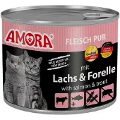 Amora Cat Pur 6x200g - Zalm & Forel
