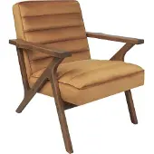 Beliani KISA - Fauteuil - Bruin - Fluweel