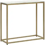 Beliani DELANO - Consoletafel - Goud/Wit - Veiligheidsglas