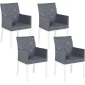 Beliani BACOLI - Tuinstoel set van 4 - Grijs - Polyester