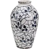 Beliani MALLIA - Bloemenvaas - Wit - 20 cm - Keramiek