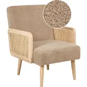 Beliani HOJBY - Fauteuil - Zandbeige - Bouclé