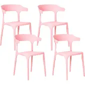Beliani GUBBIO - Eetkamerstoel set van 4 - Roze - Kunststof