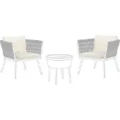 Beliani GARGANO - Tuinkussenhoezen set - Lichtbeige - Polyester