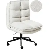 Beliani ADDISON - Bureaustoel - Wit - Bouclé