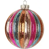 Clayre & Eef Kerstbal Overig Ø 10x11 cm Meerkleurig Glas Kerstballen