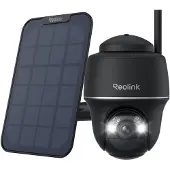 Reolink 2K+ 5MP bewakingscamera met batterij/zonnepaneel, 5/2,4 GHz WiFi, kleurenweergave bij nacht, pan- en kantelfunctie, detectie van personen, voertuigen en dieren, IP64-bescherming, zwart