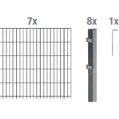 Alberts Dubbelstaafmat hekwerk Basisset Hoogte: 80 - 160 cm, totale lengte: 4 - 30 m, voor plaatsing in beton (set)