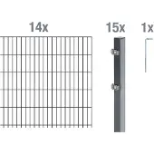 Alberts Dubbelstaafmat hekwerk Basisset Hoogte: 80 - 160 cm, totale lengte: 4 - 30 m, voor plaatsing in beton (set)